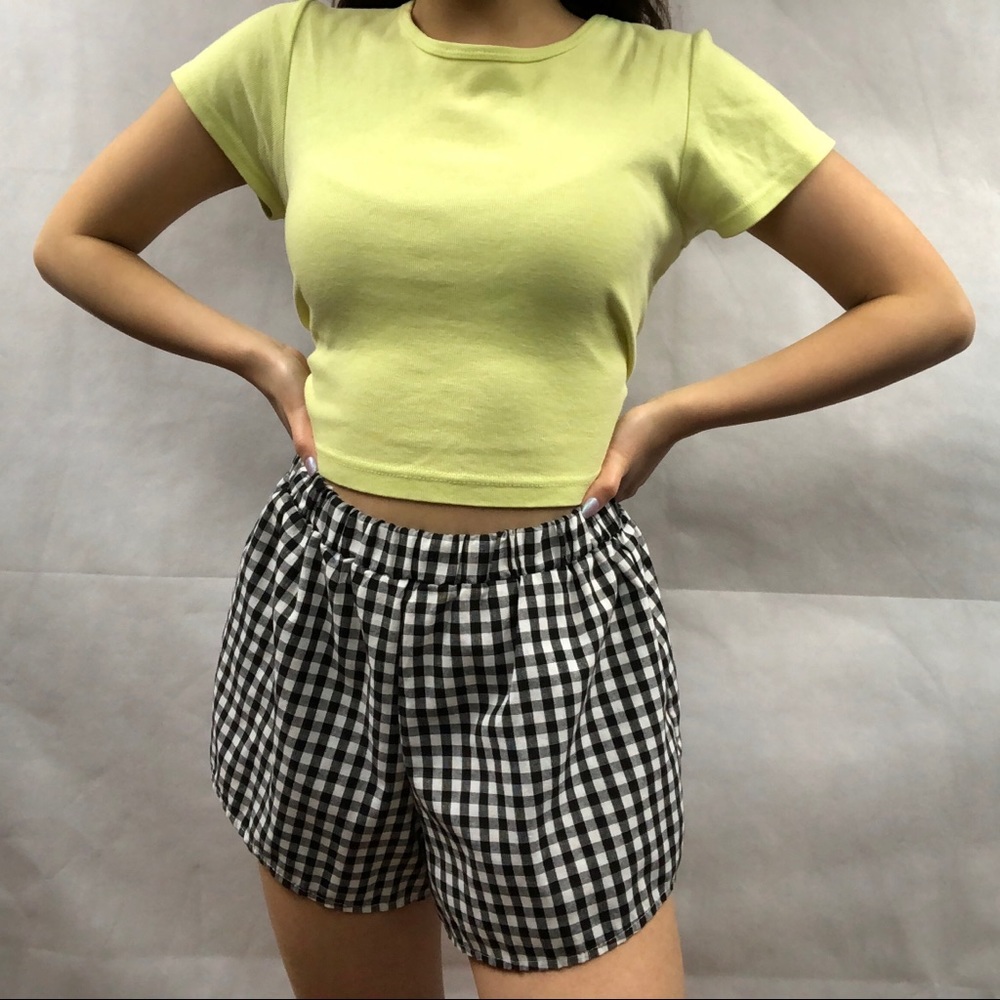 vintage 90s black gingham shorts